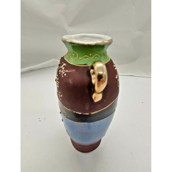 Hand Painted Moriage Miniature Two Handled Jug Bird & Floral Japan 5" - Picture 2 of 11